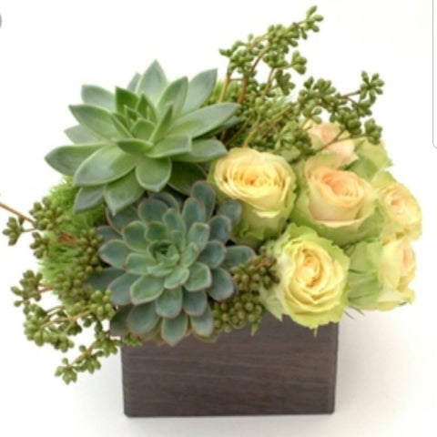 Rustic succulent roses