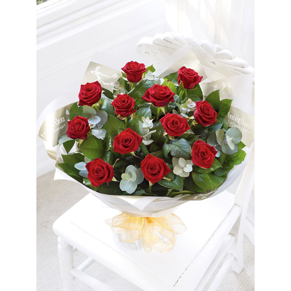 Valentines 12 Red Roses in a bouquet - Heidelberg Online Florist