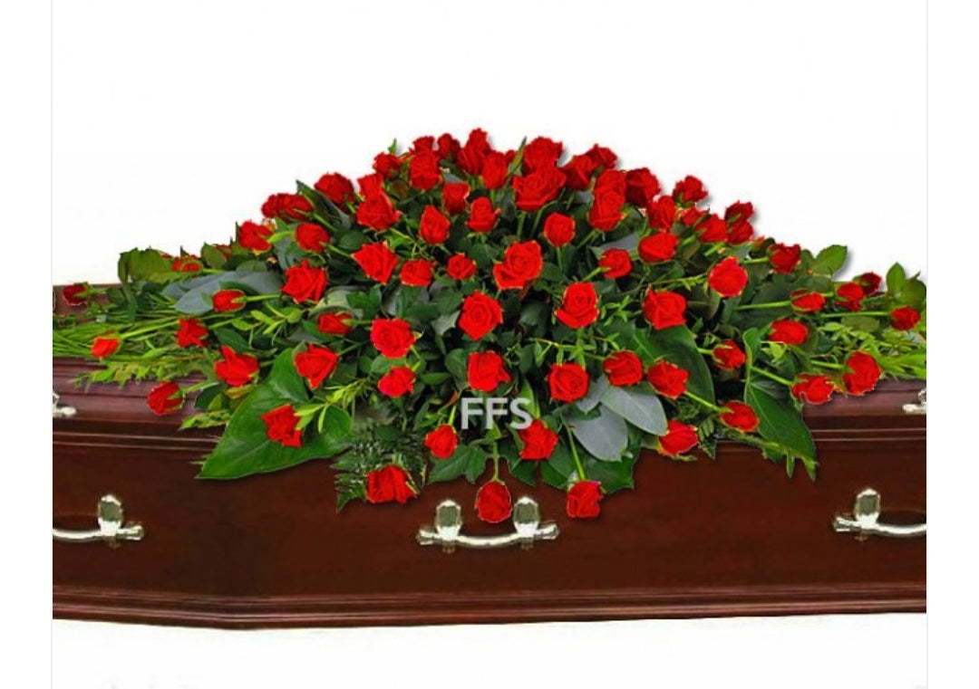 Full Casket Spray of roses