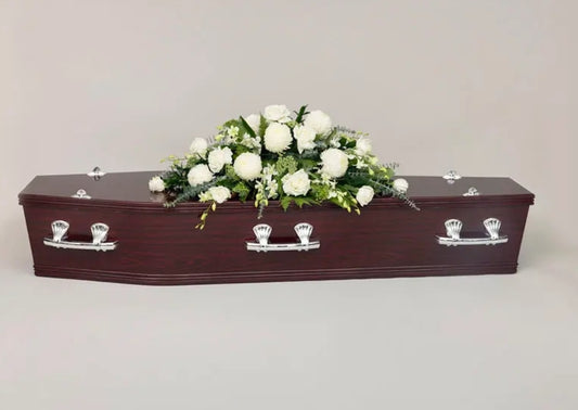 Half casket spray of roses