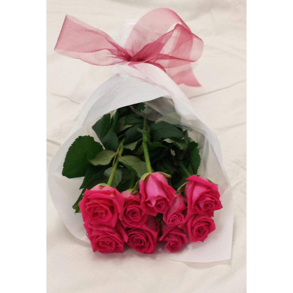 FRESH CUT FLOWERS - 10 Roses Wrapped - Heidelberg Online Florist