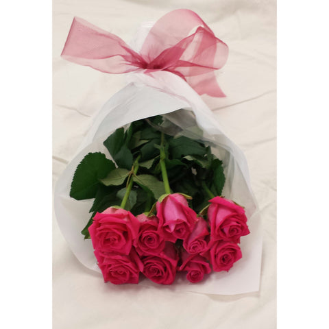 FRESH CUT FLOWERS - 10 Roses Wrapped