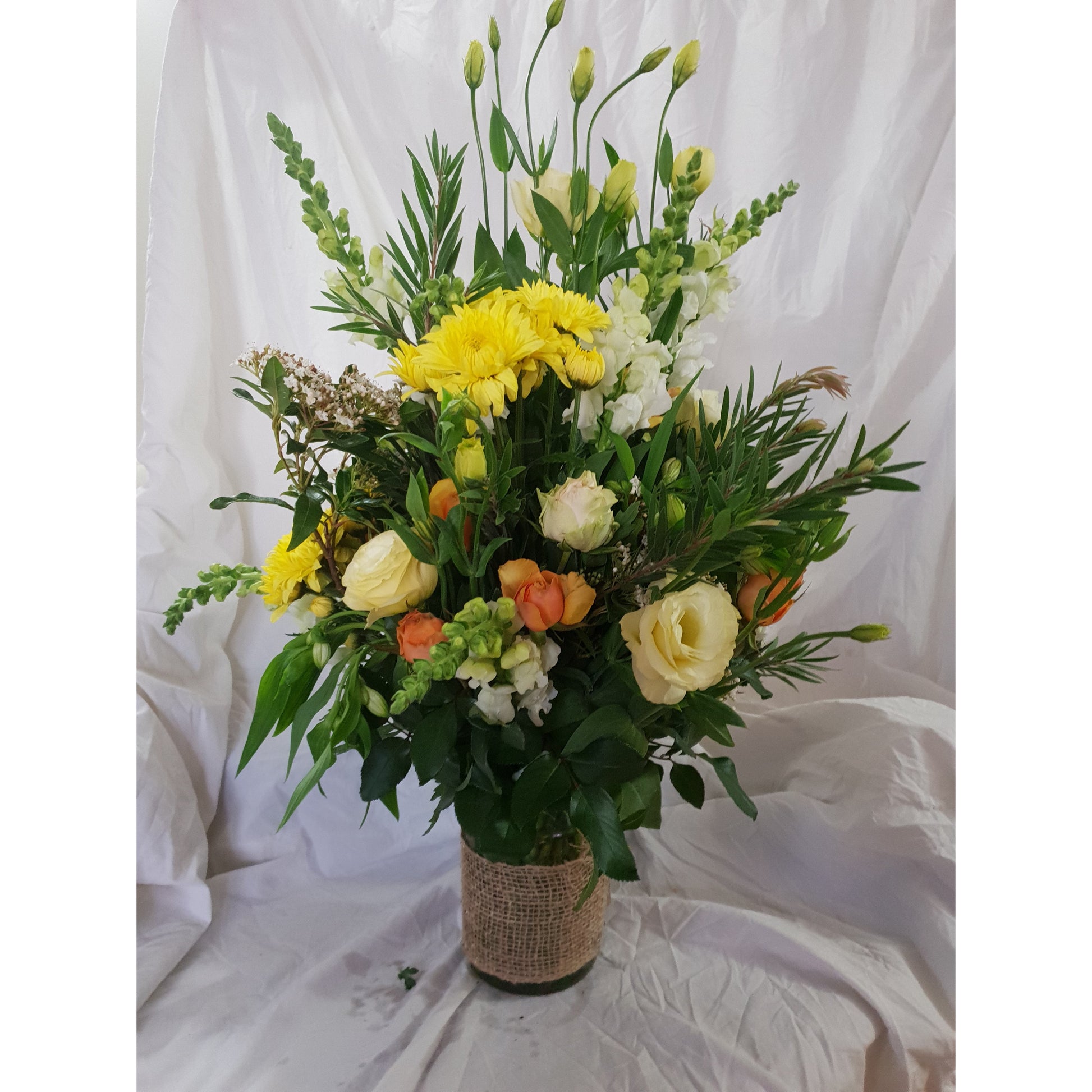 BLUSHING BLOOMS in vase - Pictured is Standard Size - Heidelberg Online Florist