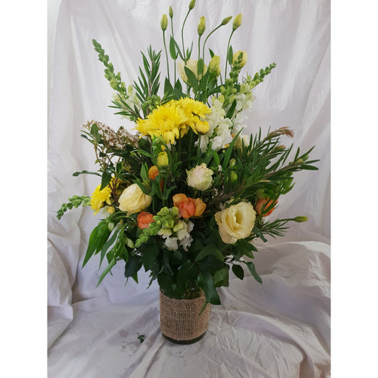 BLUSHING BLOOMS in vase - Pictured is Standard Size - Heidelberg Online Florist