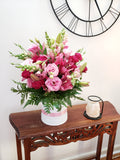 WHITE FLOWER HATBOX - Pictured is Standard size - Heidelberg Online Florist