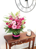 BLACK FLOWER HATBOX  - Pictured is Standard size - Heidelberg Online Florist