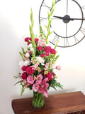 BLUSHING BLOOMS in vase - Pictured is Standard Size - Heidelberg Online Florist