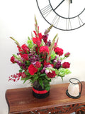 BLACK FLOWER HATBOX  - Pictured is Standard size - Heidelberg Online Florist