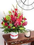 WHITE FLOWER HATBOX - Pictured is Standard size - Heidelberg Online Florist