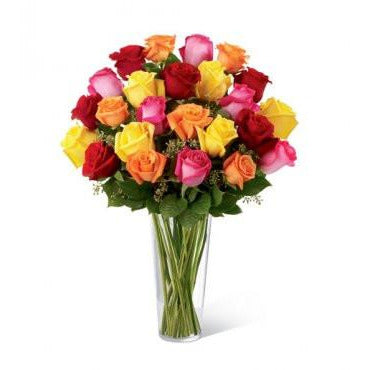 24 roses in a vase