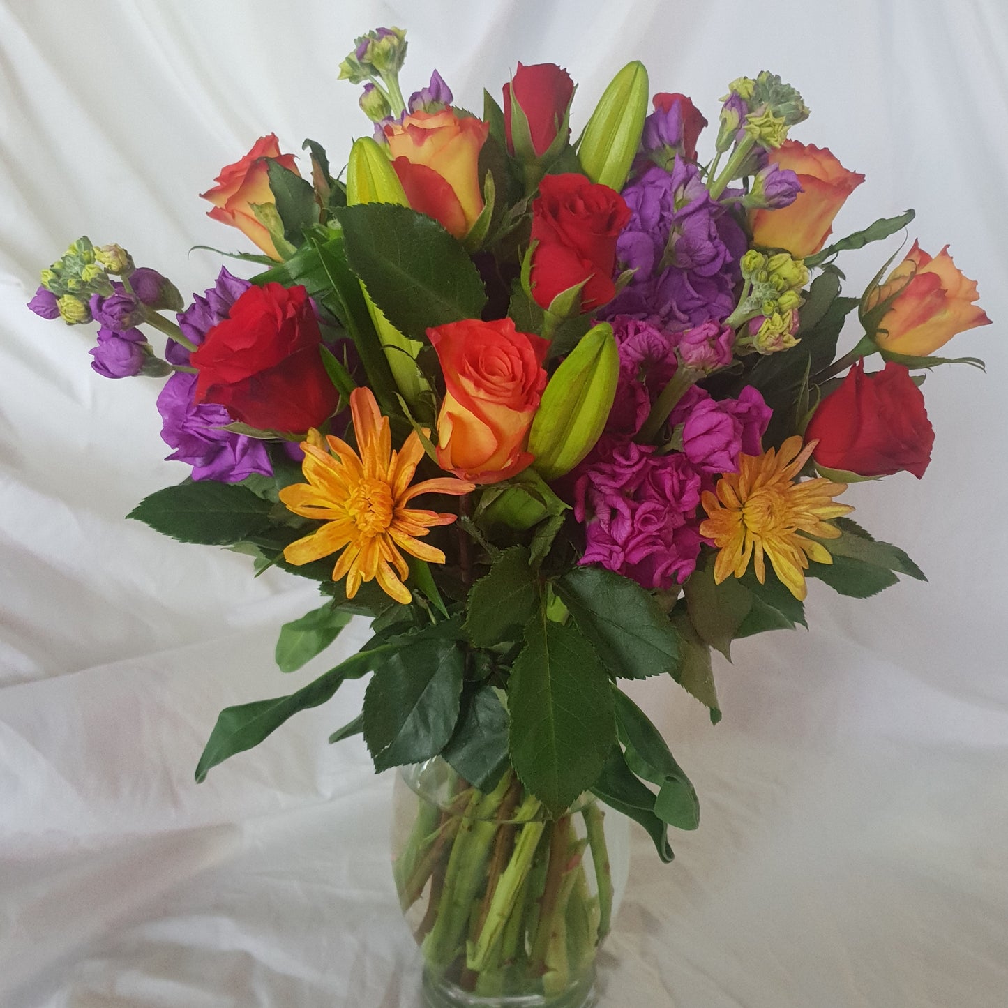 RAINBOW DELIGHT in vase - Pictured is Standard Size - Heidelberg Online Florist